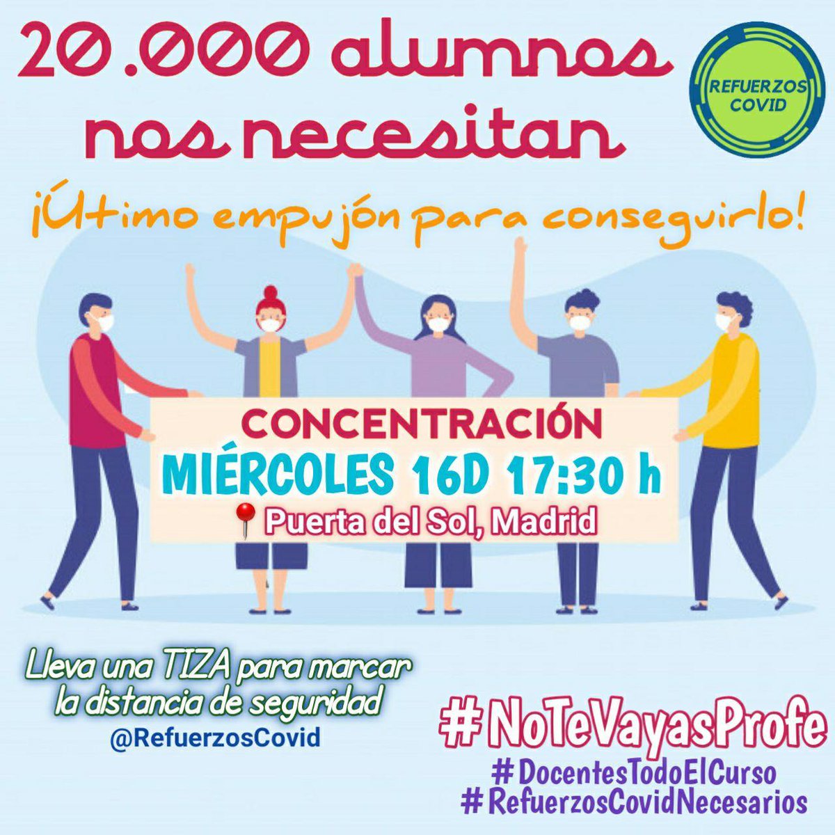 CSIF_UAMadrid's tweet photo. 📌Este miércoles 16 último empujón para que los profes de refuerzo se queden
📍Puerta del Sol, 17.30h
#NoTeVayasProfe #CSIF https://t.co/tzfx5qp4Al