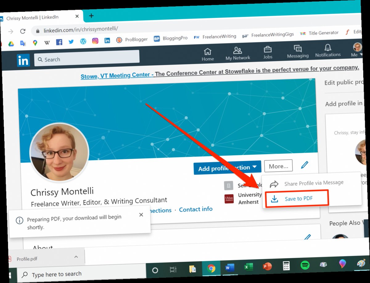 download file from linkedin / Twitter