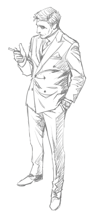 ダブルスーツの魅力にハマってしまって勢いで描いた。 