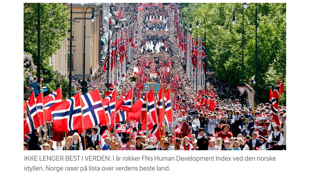 "NO LONGER BEST IN THE WORLD"UNEP's new Human Development Index includes a new (separate) index: Planetary pressures-adjusted HDI (PHDI). News in Norway is that its position drops from #1 to #16 because of this, while Ireland rises from #2 to #1.Why? http://report.hdr.undp.org/ 