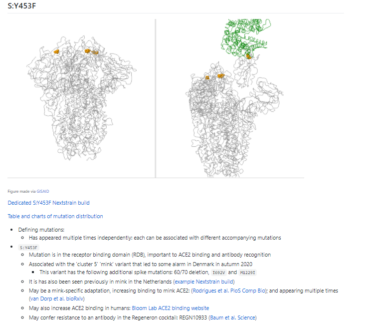 This site includes a bit about what we know about specific mutations/clusters, including counts of sequences, some graphs, and links to dedicated  @nextstrain runs (maintained by  @richardneher Lab & myself) focused on each mutation2/7