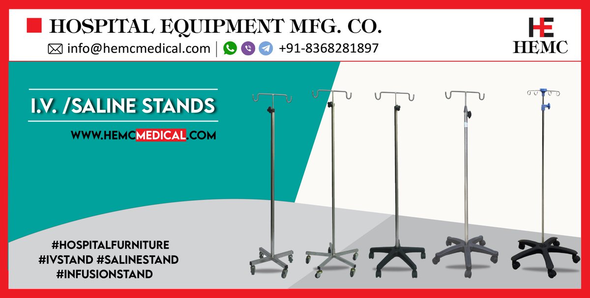 HemcOrtho's tweet photo. I.V. / SALINE STANDS
A variety of I.V. /Saline Stands to suit individual requirements and budgets.
https://t.co/TrxOOzD6aw
#IVStand
#SalineStand
#IVStands
#InfusionStand
#HospitalFurniture
#HospitalEquipment
#MedicalFurniture
#HEMCMedical
#HEMCOrtho
#HEMCIndia https://t.co/TMIHunvrZ0