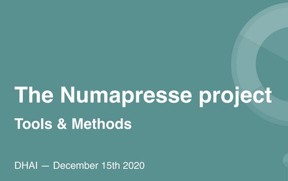 DHAI_Seminar's tweet image. 📢 #DHAI_seminar

The session is about to begin!
We are pleased to welcome @Dorialexander, researcher @CELSA_Officiel, for a talk entitled:
 
"Redefining the cultural history of newspapers with #AI: the experiments of the @Numapresse project"

➡️ global.gotomeeting.com/join/739935277