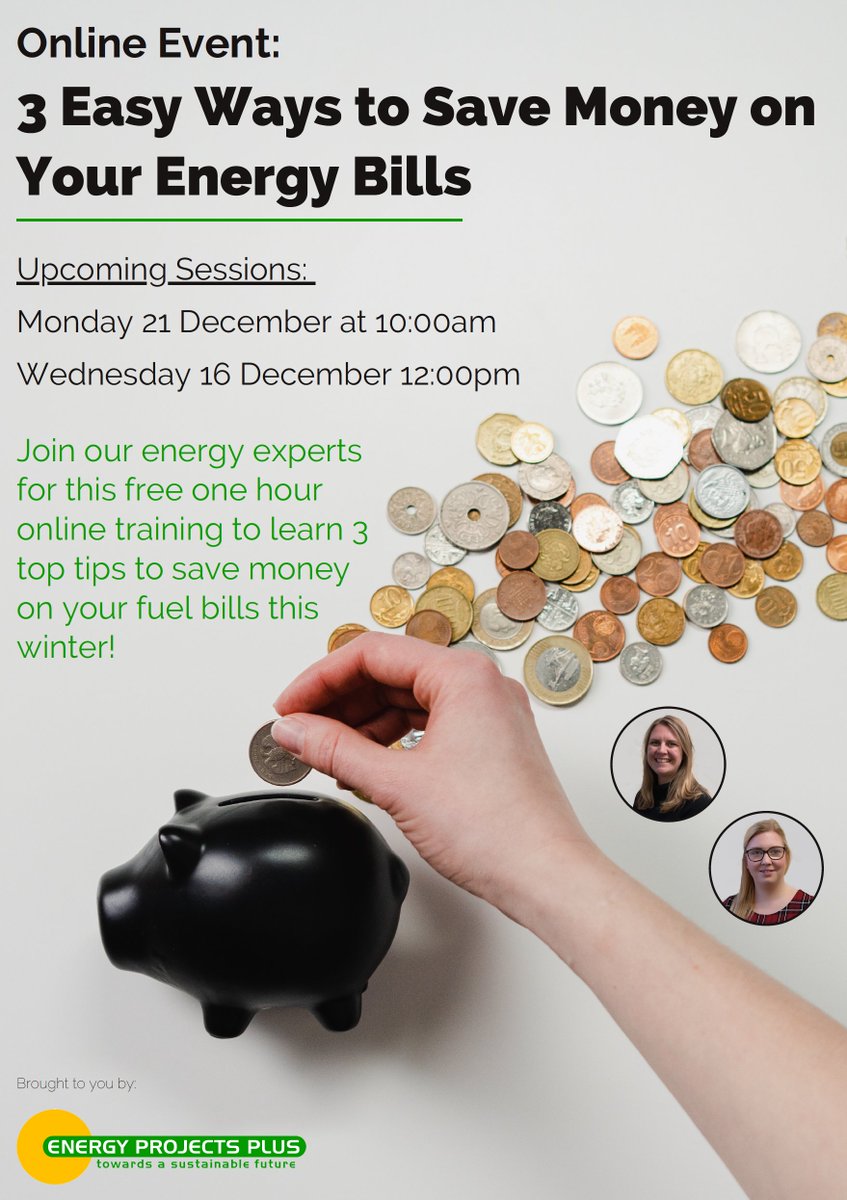 MagentaLive's tweet image. Join @EP_Plus' online session for advice on '3 easy ways to save money on your #Energy bills'! 💡 

📅 This Wednesday 16 December at 12:00 and
📆 Monday 21 December at 10:00am

Book your free tickets for an upcoming online community event, click here: eventbrite.co.uk/e/3-easy-ways-…