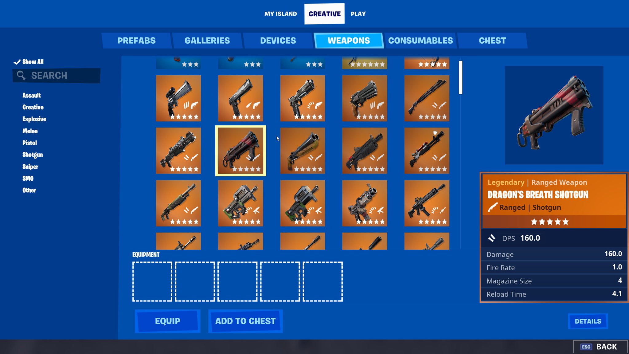 Fortnite Creative News Leaks You Can Now Get The Charged Shotgun And Dragon Breath Shotgun And All Rarities In The Menu Fortnitecreative Fortnite Creative News Leaks You Can Now Get The Charged Shotgun And Dragon Breath Shotgun And All Rarities In The Menu Fortnitecreative