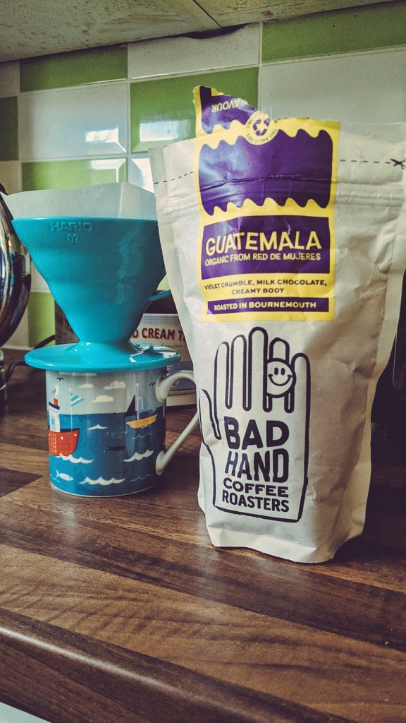 stoonami's tweet photo. This morning's brew, courtesy of Bournemouth's own #BadHandCoffee... https://t.co/qKzt7RKNu7
