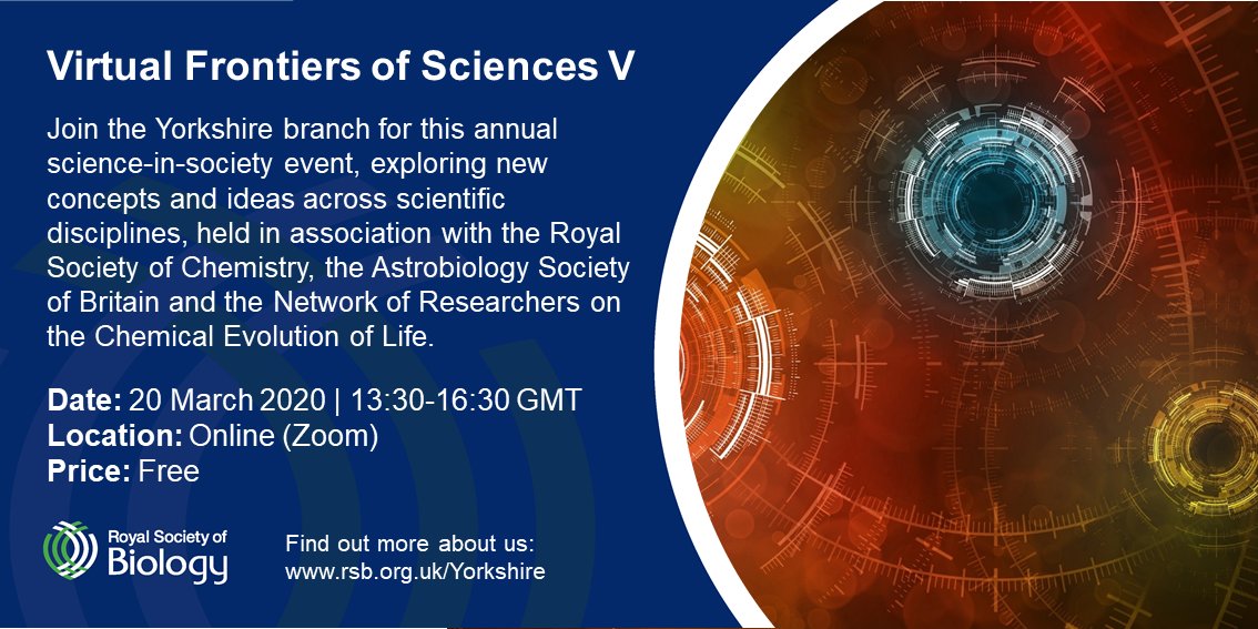 GrahamBonwick's tweet photo. I’m part of the @RSB_Yorkshire committee &amp; we’re bringing you the Frontiers of Sciences V! Partnered with @RoySocChem &amp; @AstrobioSoc, we &amp; @NoRCEL2 are hosting this event on #Astrobiology #ChemicalEvolution #OriginOfLife. I hope you can make it! https://t.co/WHg2Bx8qSn https://t.co/29qpp6UvZH