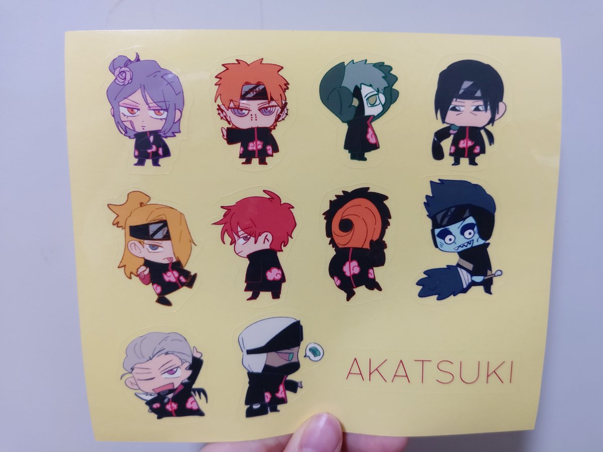 4. 우치하 사라다 엽서
ㄴ 1500원

5. 미츠키 엽서
ㄴ 1500원

6. 우즈마키 히마와리 엽서
ㄴ 1500원

7. 노쿠님의 아카츠키 스티커
ㄴ 4000원