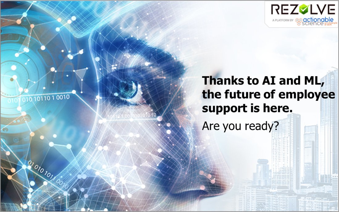 rezolve_ai's tweet photo. #AI can quicken employee comprehension for better #EmployeeSupport! Our AI-Powered Conversational #VirtualAssistants can help by making #HelpDesk interactions automated, fast &amp; hassle-free! Learn more: https://t.co/jQ4Zav4mMk

#ActionableScience #ConversationalAI #Productivity https://t.co/41h6qhblKm