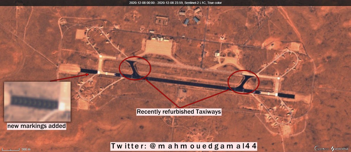 mahmouedgamal44's tweet photo. Analysis of a satellite imagery taken on Dec. 8 shows continuing the intensive refurbishment works at the Turkish-operated Al-Watiya Air Base in Northwestern Libya. https://t.co/WJwODCMBkl