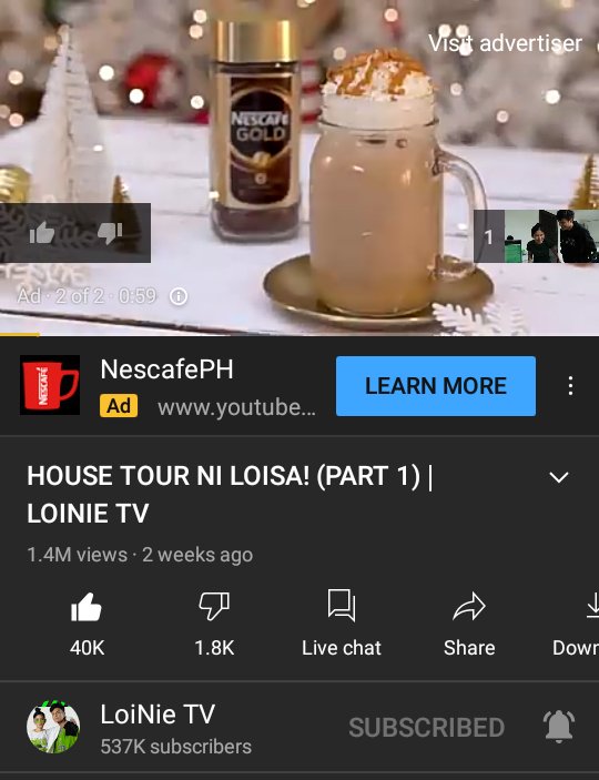 Loinie_R's tweet photo. Good news! Me ads na ang LOINIE TV sa youtube!
@iamAndalioLoisa
@iamr2alonte 
Kelan ulit kau mag upload ng new vlog? https://t.co/cjdDdG1xMr