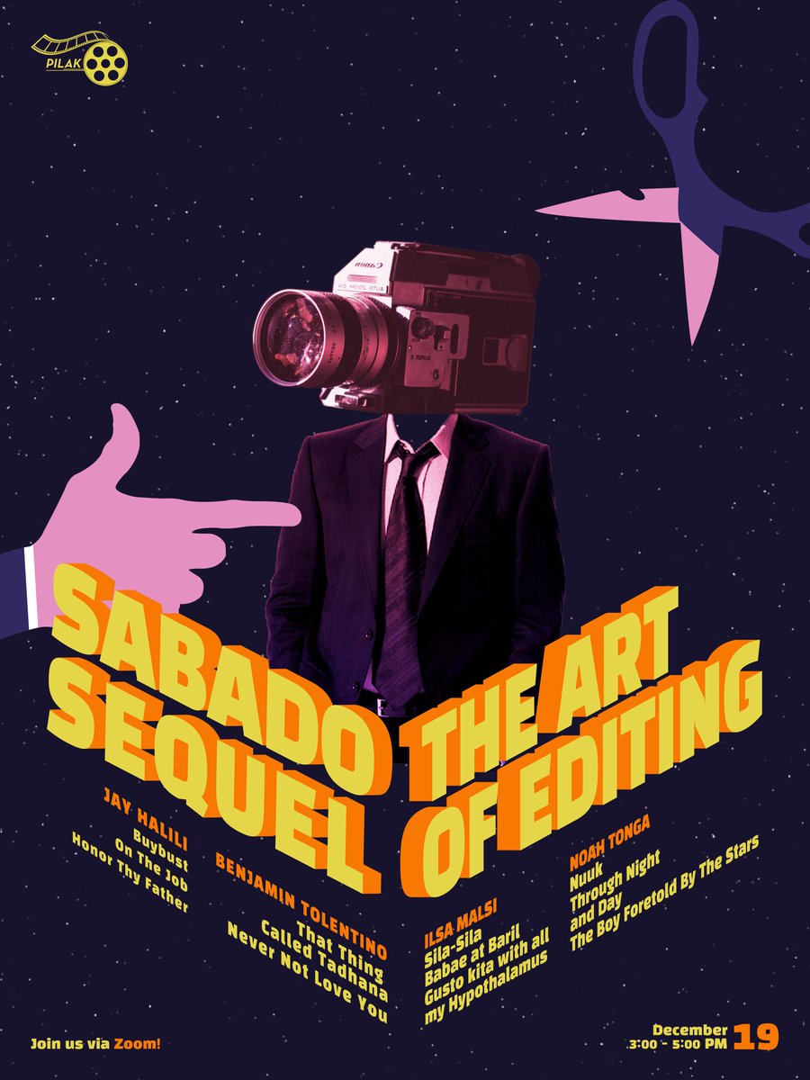 PilakOfficial's tweet photo. Learn the wonders of post-production during this week's Sabado Sequel, themed the Art of Editing! #SabadoSequel #PILAK2020

Join us as we welcome our guest speakers who have done outstanding work in the field of editing: https://t.co/SZ0Qpg1z5R