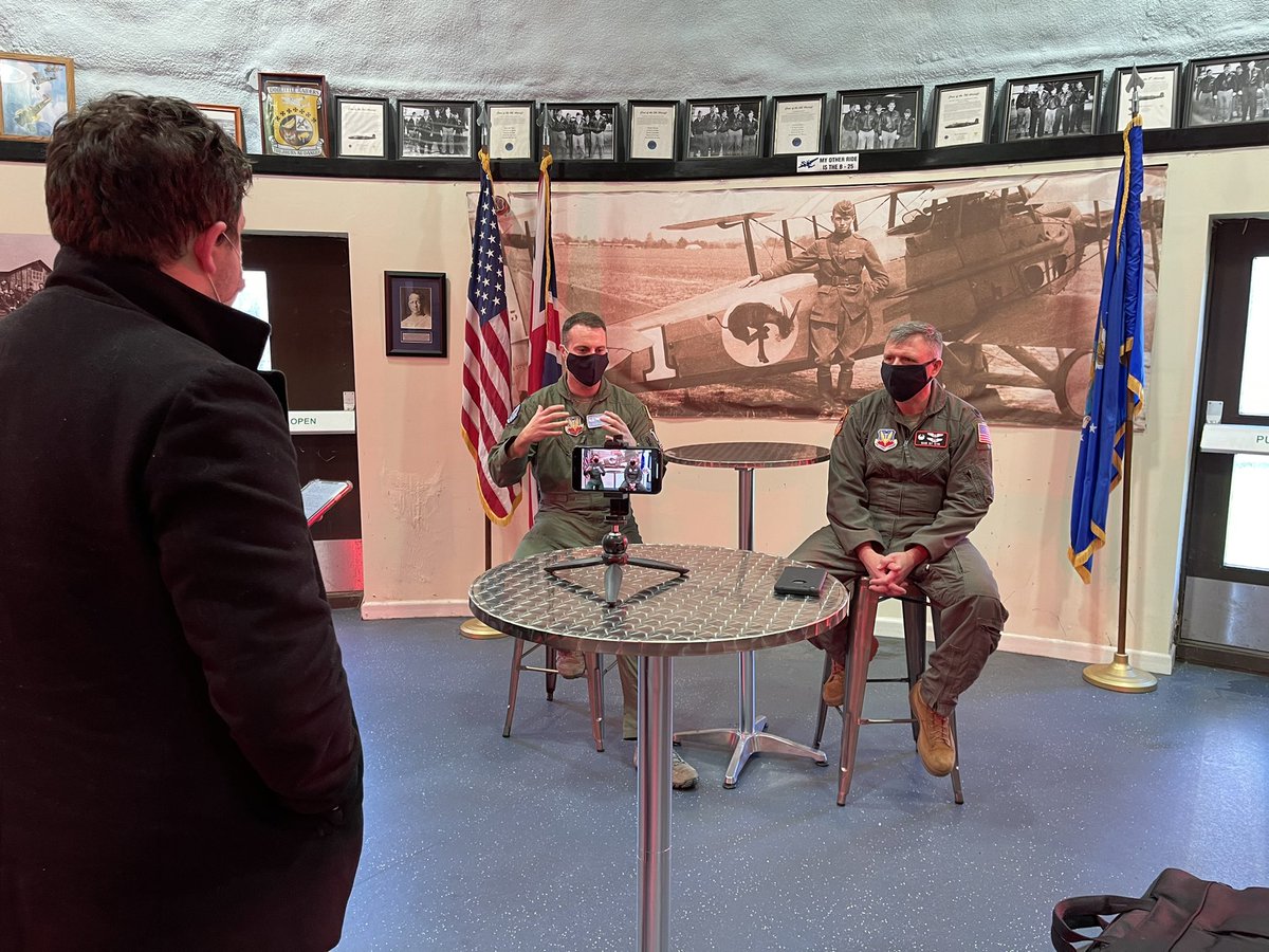 RAFMildenhall's tweet photo. #TeamMildenhall leaders talked with Air Forces Monthly and @Combat_Journal yesterday about how partnerships are key to success ✈️
#100ARW #352SOW #95RS #488IS https://t.co/VowdQk7QFB