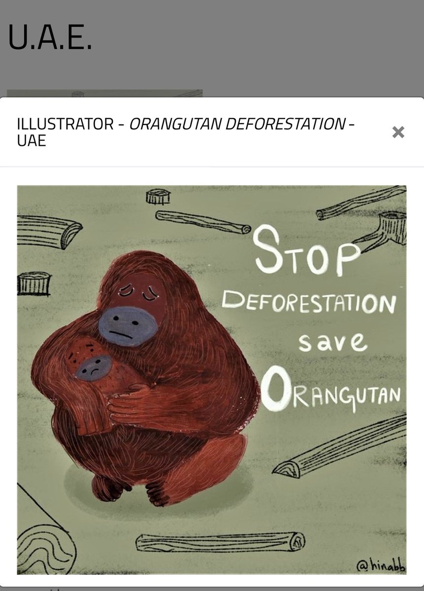 hinabbart's tweet photo. My orangutan illustration on Bologna Illustrators walls Asia/ uae section do check #Illustrator #illustratorwall #bolognabookfair https://t.co/BukfMayCQ2