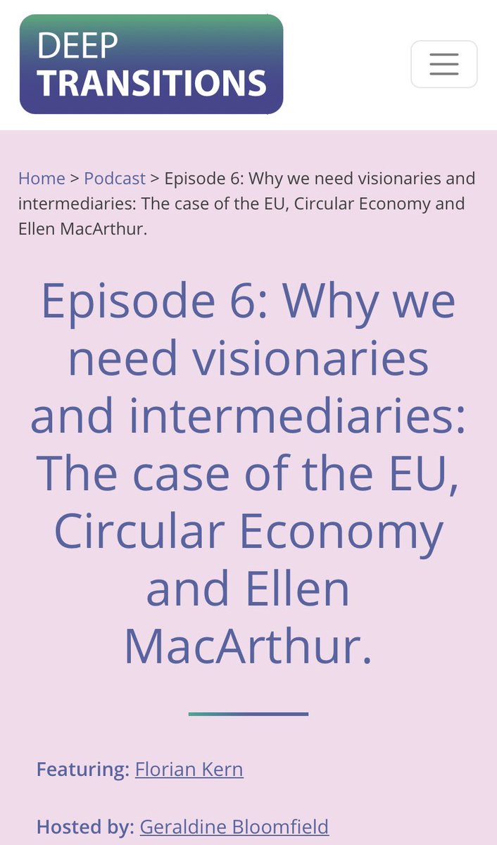 TIPConsortium's tweet photo. @clionahowie A good episode from our sister project on #DeepTransitions for your drive to #circulareconomy in #EU and making the transition happen...
#sustainability #COP26 @ClimateKIC #GreenNewDeal @KirstenCKIC @iMatti @Johan_Schot @F_Kern_IOEW
https://t.co/HoS2kfL53i https://t.co/XqmNYg63Yk