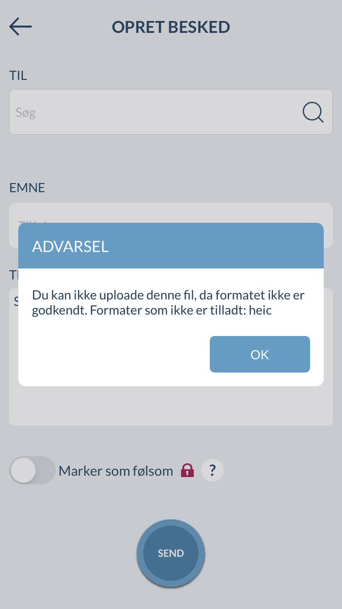 Seriøst Aula… man kan ikke sende et billede taget med iPhone. Det må kunne gøres bedre #itpol #dkpol