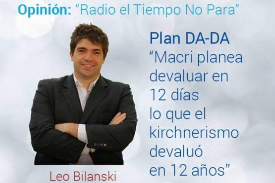 leobilanski's tweet photo. Hace 5 años cuando arrancó el macrismo avisabamos que iban a aplicar el plan da-da (devaluacion ajuste deuda apertura).

El 99% de las cámaras empresariales y de los sindicatos estaban celebrando con champagne la llegada de los CEOS AL PODER.
#NuncaMas https://t.co/6tzVzMx1Rv
