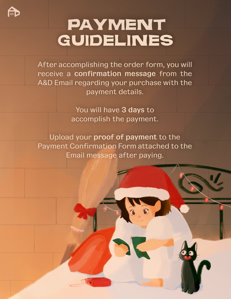 The ji-JINGLE bells are already ringing! 😸🎊 Don’t forget to follow these payment guidelines, or Kiki’s gonna end up delivering you a sack of coal! 👺🪨 #TheGiftThatKeepsOnGiving 🎁 #HomeForTheHolidays 🏠 pubmat by: Majoy Velarde