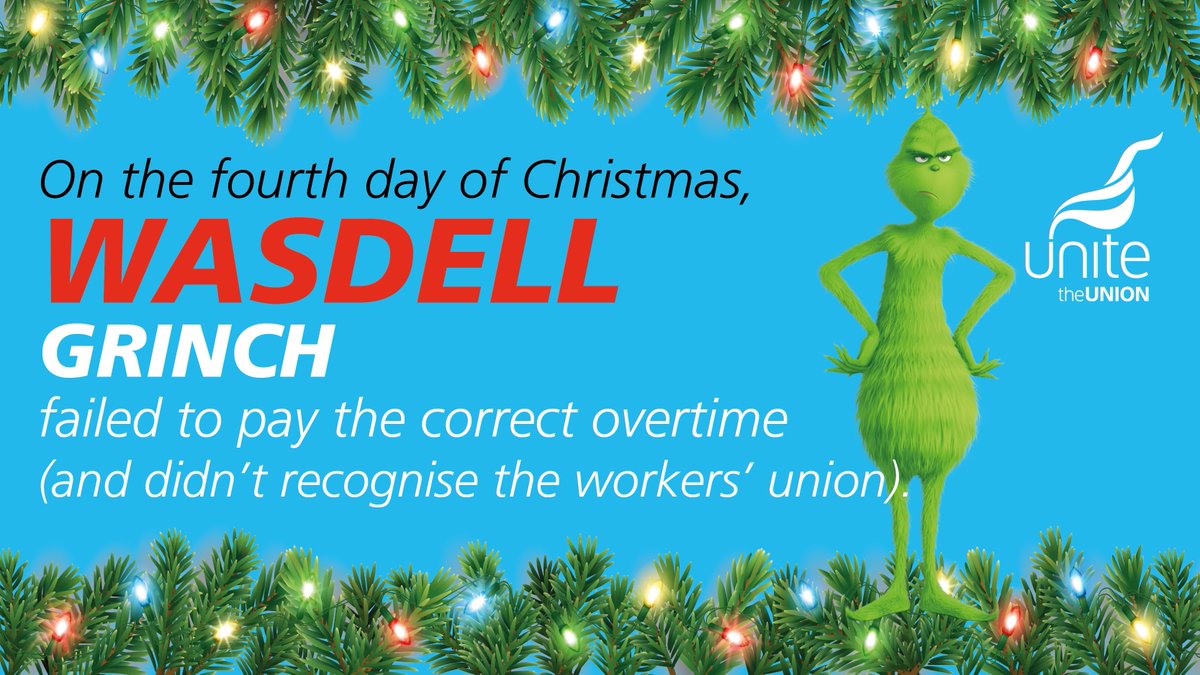 UniteunionROI's tweet photo. On 4th day of Christmas #Wasdell Grinch is off the pace on workers’ rights! Group chair Martin Tedham is well-known racehorse owner but Wasdell workers are low-paid, pay is often incorrect & company refuses 2 #RespectWorkers & engage collectively through union of workers’ choice https://t.co/1dKPtu9vTP