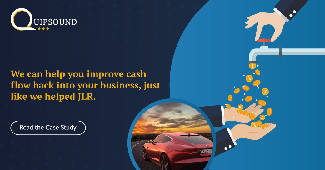 Quipsound's tweet photo. Gear up for a successful 2021 by getting more cash back into your business. Quipsound can help - just liked we helped Jaguar Land Rover improve cash flow by 37% and reduced outstanding receivables by over 50%. Read more: 
https://t.co/ThRWlSE42n
#cashflow #VAT https://t.co/HScOlkQd2A