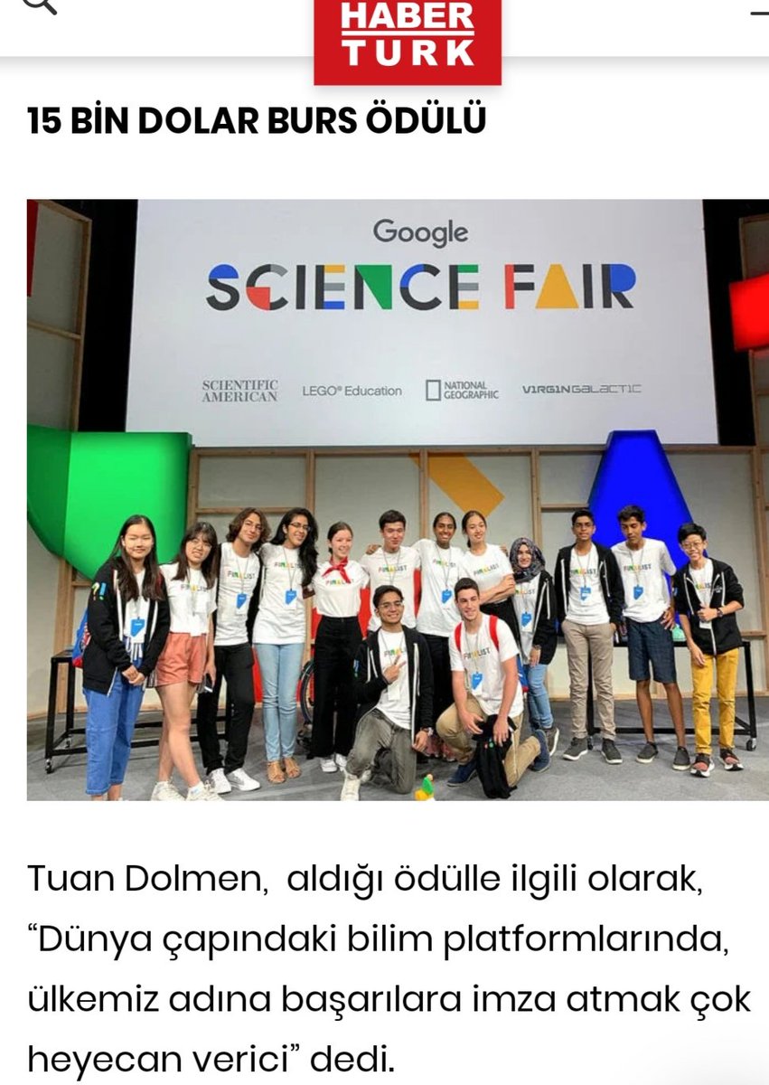 OrdanBurdanurd2's tweet image. #googlescıencefaır
#ödül #Google #başarıhikayesi
#tuandolmen #Tuerkiye #türkiye