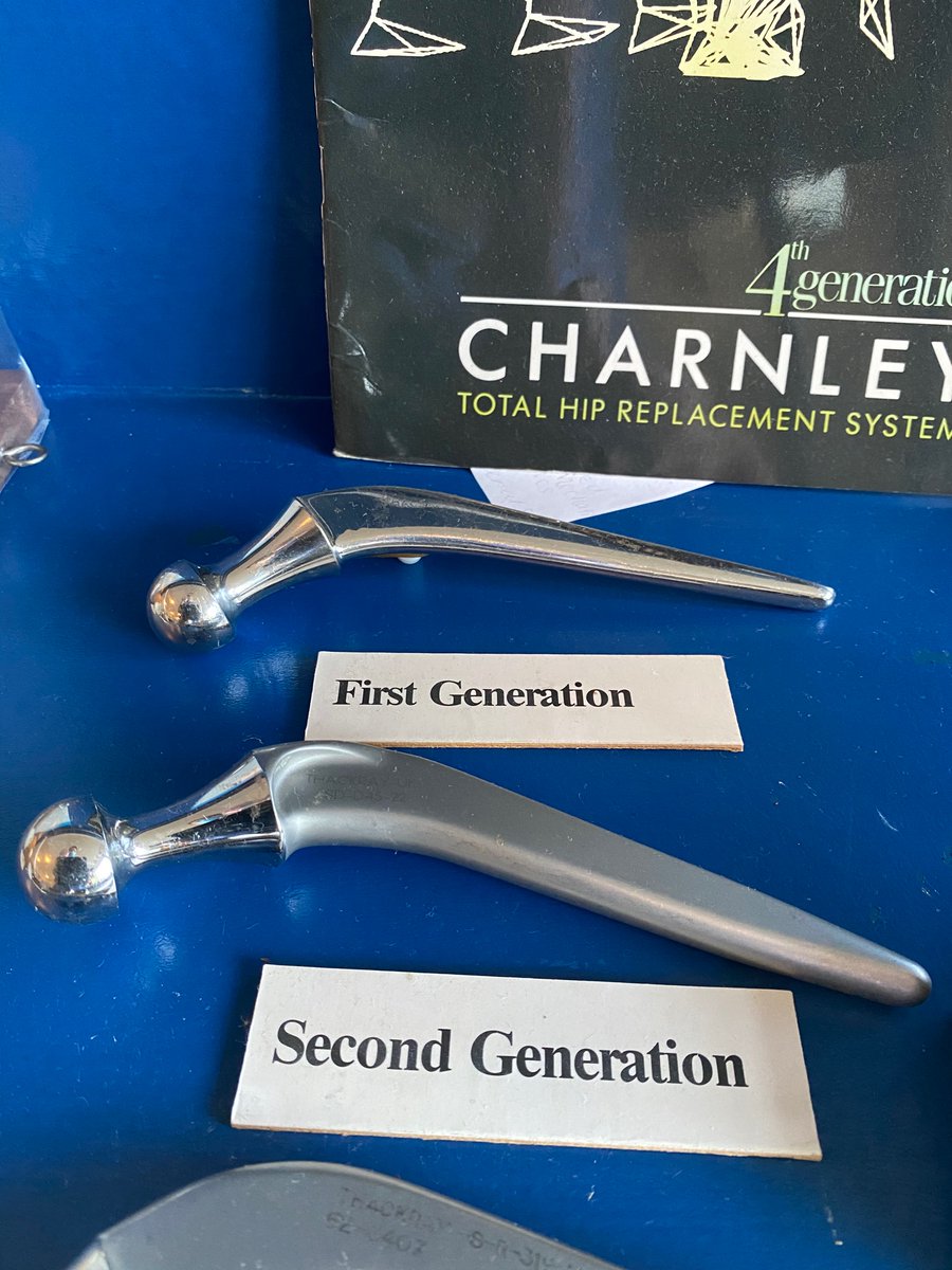 The first “Charnley flatback” was implanted in 1959 and continued until 1974. It subsequently underwent several modifications 5/