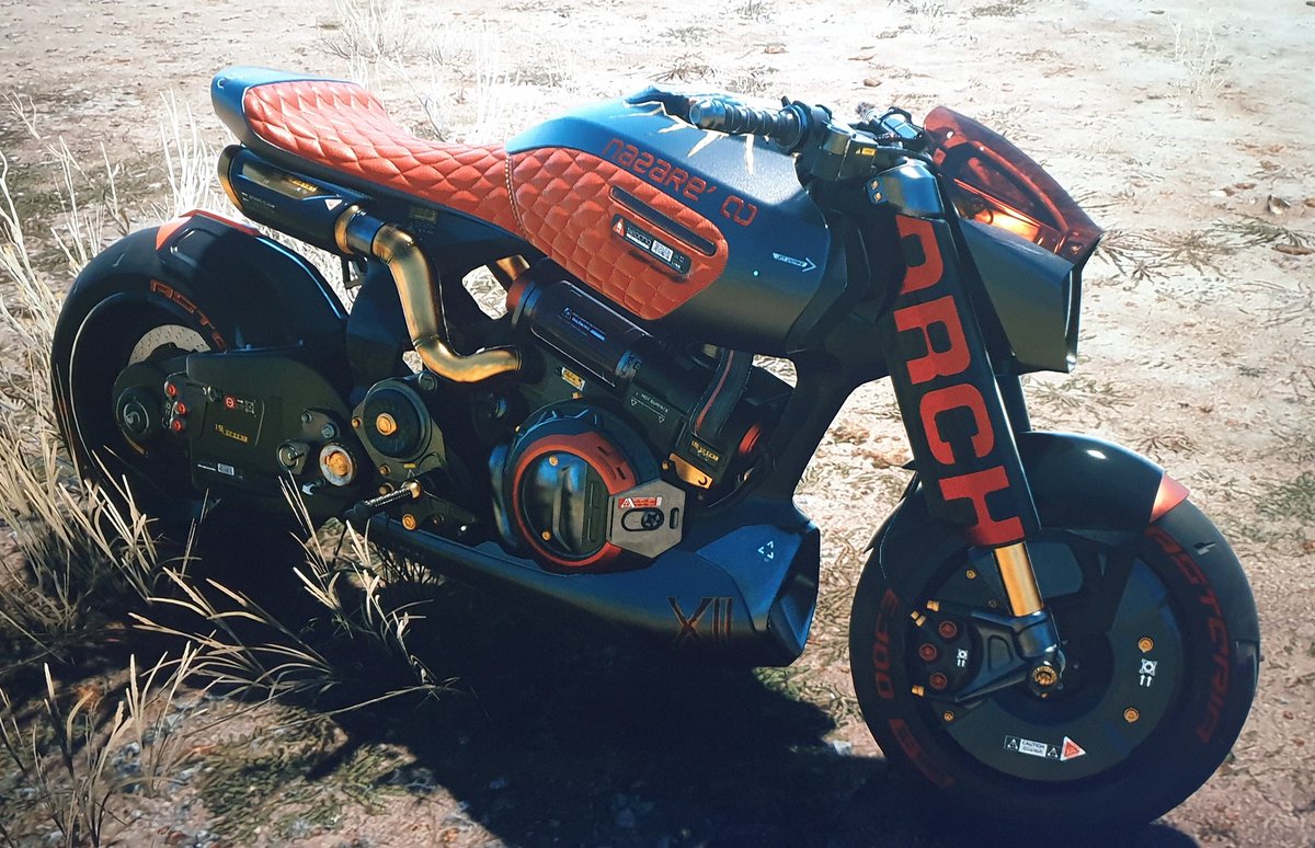 The ARCH motorbike in #cyberpunk2077 are so detailed it's awesome. Love this game. 🔥