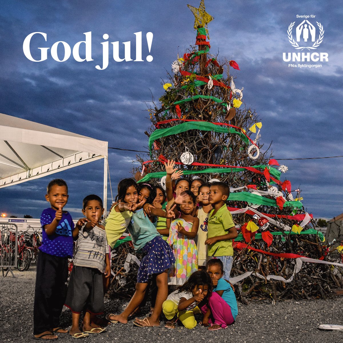 SverigeforUNHCR's tweet photo. GOD JUL från kompisarna i lägret Rondon i Brasilien!🎅🏻 Och god jul från oss alla på UNHCR. Vi tar inte julledigt utan fortsätter att kämpa för människor på flykt.
❤️
Foto: UNHCR/Allana Ferreira
#Godjul
#Jul
#Jul2020
#UNHCR https://t.co/doAhm0w2Ss