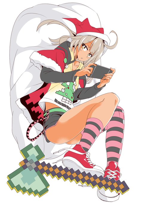 ホーエルの聖夜衣装が可愛かったので、描いてみた#ブルーオース 