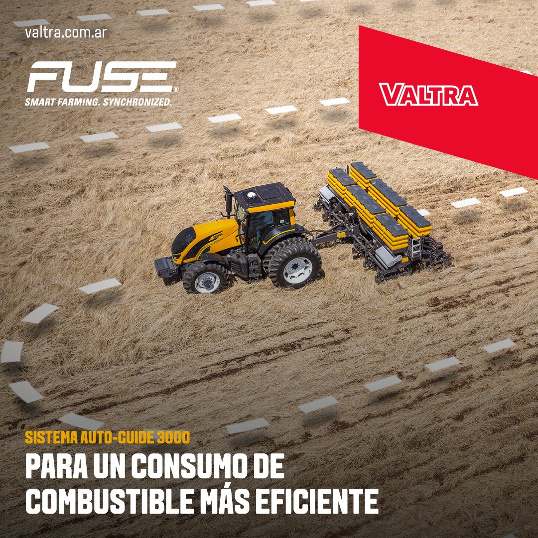 ValtraArgentina's tweet photo. 🛰 El sistema Auto-Guide ™ 3000 es la solución de #𝙑𝙖𝙡𝙩𝙧𝙖 para asegurar un consumo de combustible más eficiente, pudiendo así reducir tus costos por hectárea.
.
Más información en:
👉 https://t.co/dvl3JewZ6f
.
#AgriculturaDePrecisión #FuseTechnologies https://t.co/BQwQ1xt2Tz