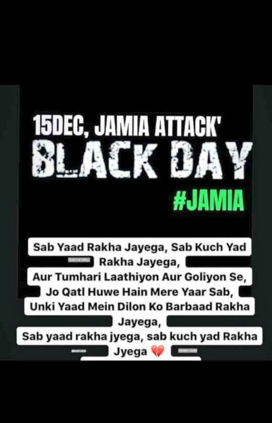 VINI__WILSON's tweet photo. #NeverForget #NeverForgive
#15DecJamiaAttack 
#BlackDay
#JamiaMilliaIslamia 
#jamiaattack https://t.co/rHQPZtvksR