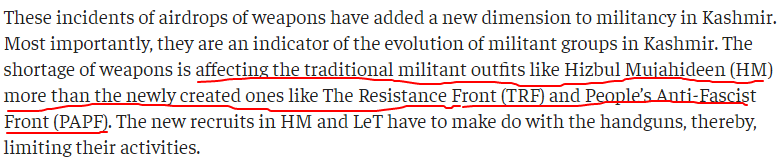 AJohnDoe's tweet photo. @khalidbshah Could you explain why this is so?

You said the TRF came out with a propaganda video about having many guns

But didn't explain why

Is it because Pakistan sees the new groups as more valuable?

From your otherwise excellent article https://t.co/zjBh1JVFhC https://t.co/LbDD9xMBvB
