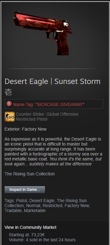 iambakistuta's tweet photo. Draga braco i sestre, samo mali podsetnik da veceras na strimu moj sponzor @sickcasearena i ja dajemo ovaj prelepi deagle na giveaway. Radi se o Desert Eagle | Sunset Storm (FN)

Skuvajte veceras caj/kafu/kakao/vino i dodjite na strim da uzivamo i da se druzimo ❤️ Srecno svima! https://t.co/gGskgK5S5h
