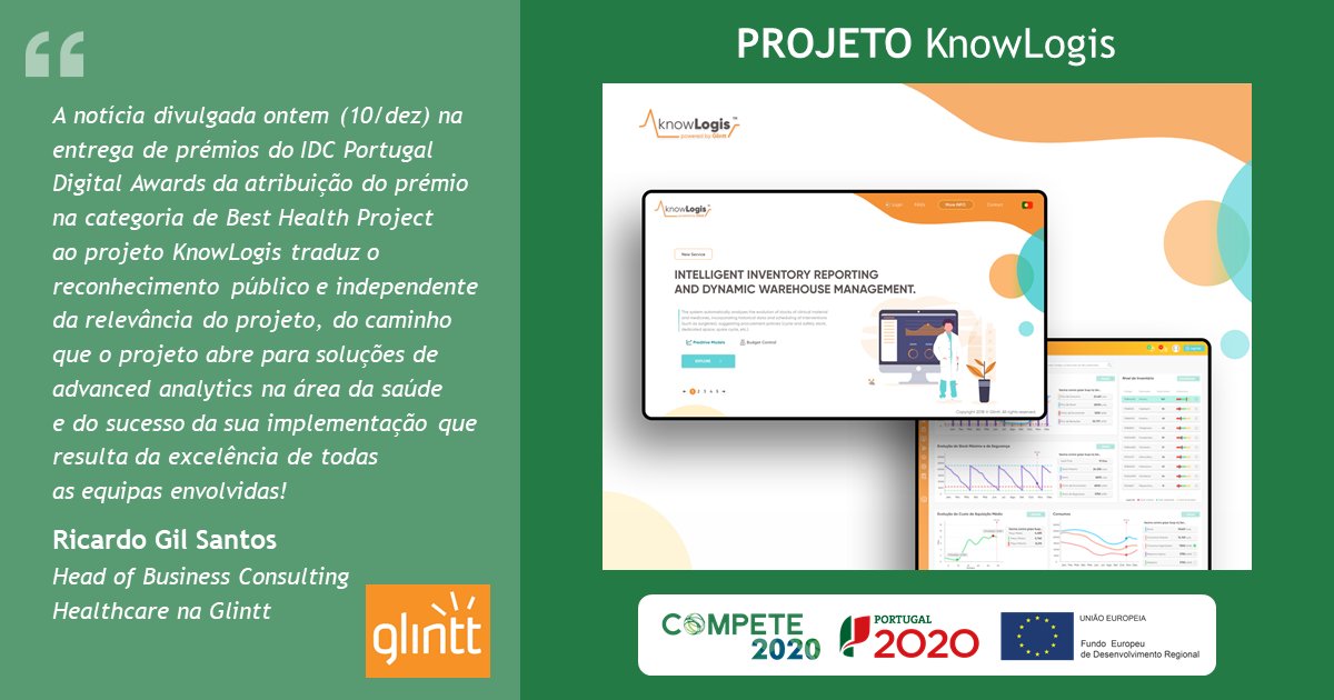 FEEICOMPETE2030's tweet photo. Parabéns #KnowLogis melhor projeto digital na área da saúde @ #PortugalDigitalAwards Solução c/ apoio @FEEICOMPETE2020 monitoriza gestão hospitalar c/ foco na logística #newsletter 281 https://t.co/iw3px6LgBz #compete2020 #euinmyregion #portugal2020 #inesctec #idc #glintt #chvnge https://t.co/0HIcRRbssk