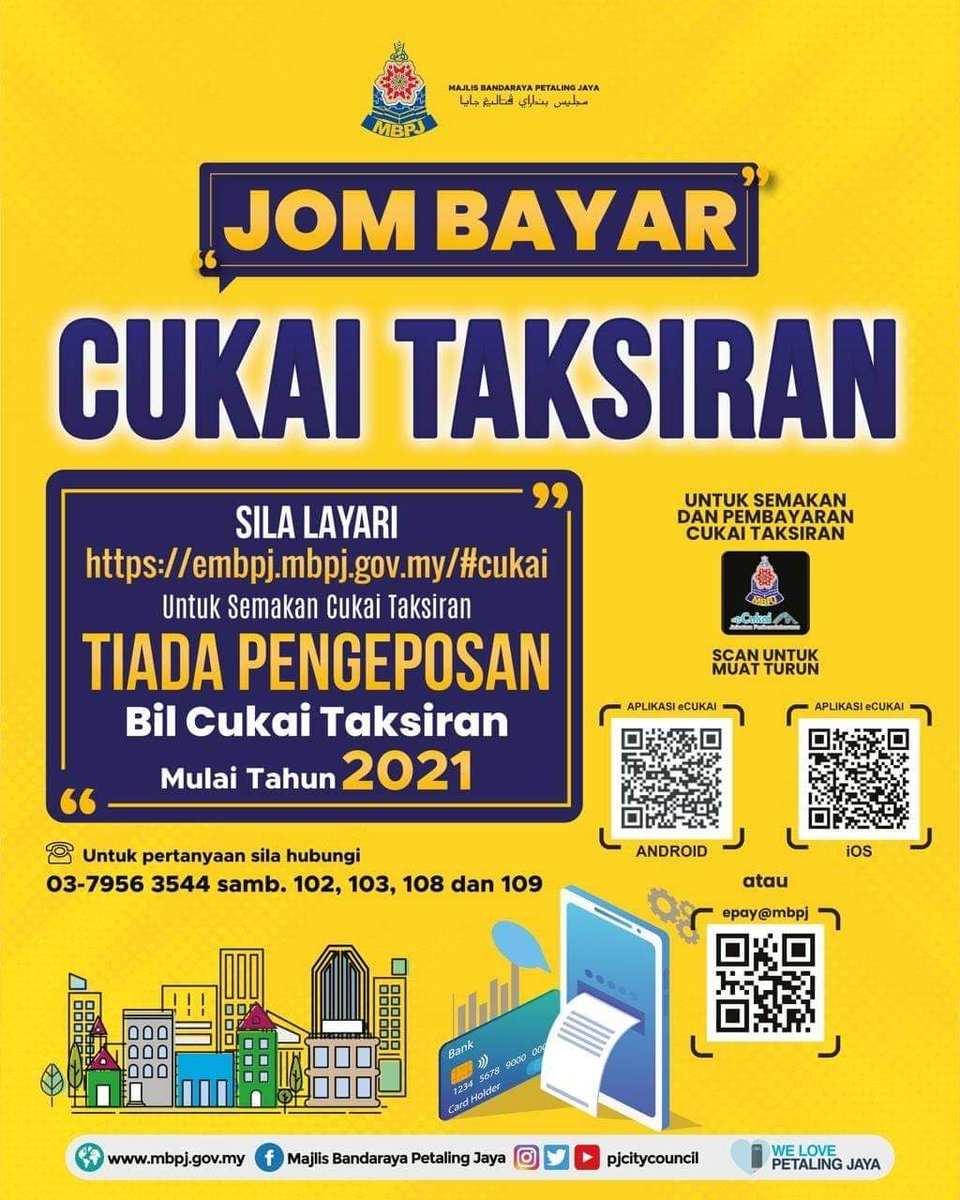 MBPJ on Twitter: "Bermula pada penggal 1 tahun 2021 bil cukai taksiran