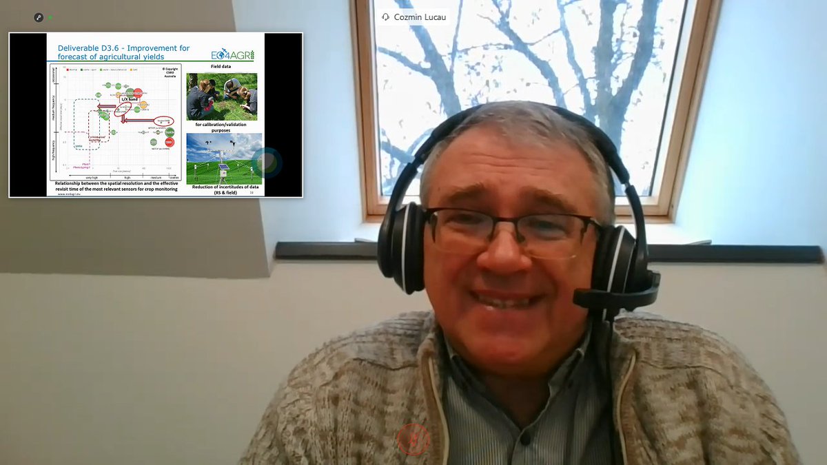 EO4AGRI's tweet photo. Time for Cozmin Lucau from our partner CRA-W who explains the requirements for an efficient improvement in the #forecast of #agricultural yields! https://t.co/BoHvM4c8wN