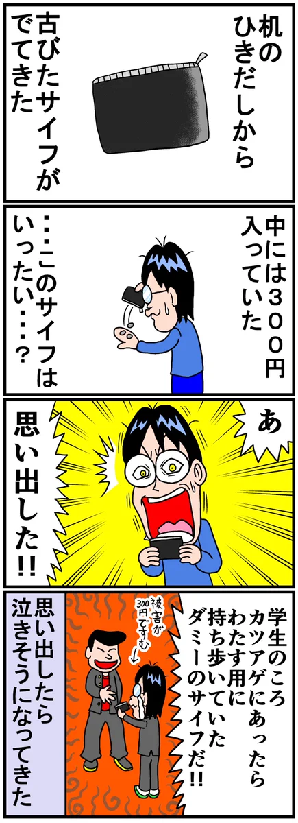 机の引き出しから古びた謎の財布が出てきた！？その財布の使用目的が泣けるwww