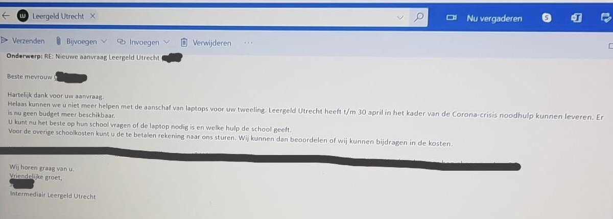 Voor tweeling (11jr) laptops gezocht. Tijdens 1e golf aanvraag ingediend bij Leergeld maar ze waren te laat, budget was op. Met deze lockdown hebben de meisjes dringend laptops nodig. Dit gezin heeft weinig geld, voor de meisjes is het belangrijk dat ze onderwijs volgen! Iemand?