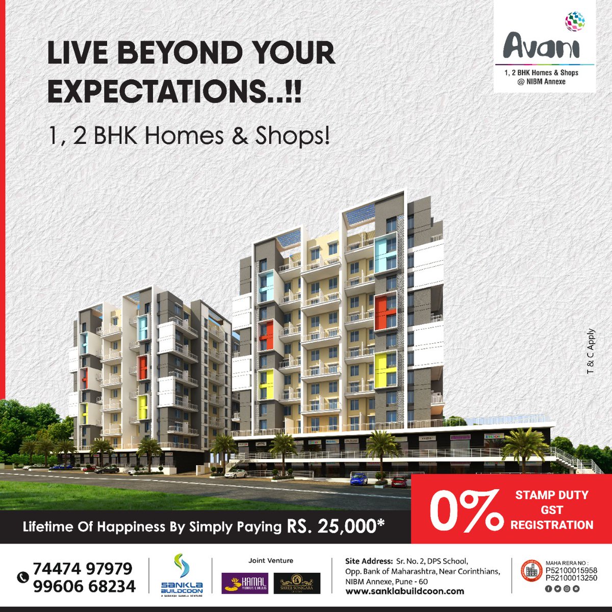 sankla9922's tweet photo. LIVE BEYOND YOUR EXPECTATIONS.
Book Now Avani 1 &amp;2 BHK Semi furnished Homes at NIBM Annexe by paying Rs. 25,000*/-
RERA No.: P52100013250/P52100015958
7447497979 / 9960668234
#sanklabuildcoon #shops #puneproperties #avani #punehomes #Dreamhome #1BHK #2BHK #PuneRealEstate #Pune https://t.co/d5c52yH3HM
