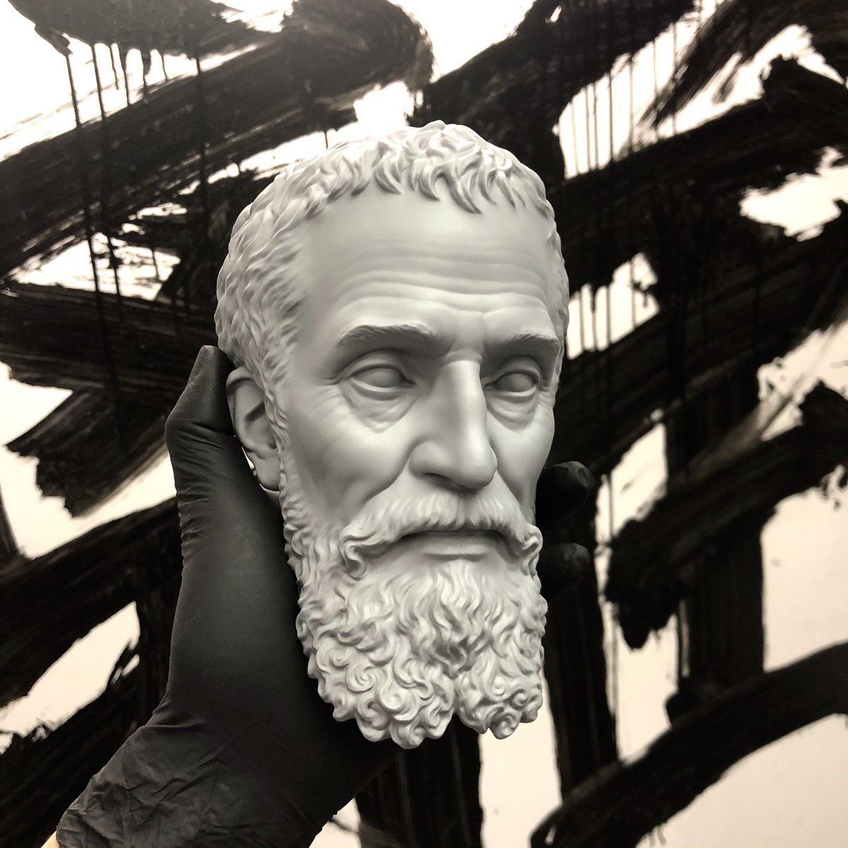 Goushi 顔専門の造形士 Michelangelo ミケランジェロの顔を自己解釈して作りました これは ミケランジェロの数ある名言 彫刻は簡単だ 彫り進めて肌の表面に当たったら彫るのを止めれば良い まさに神の領域と そんなバカな