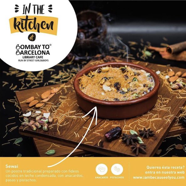 SoyGraciasATi's tweet photo. ¿Ya tienes las recetas solidarias de #BombaytoBarcelona?

El Sewai es un delicioso postre tradicional indio preparado con fideos cocidos en leche.
Ideal para acompañar los turrones y mazapanes!

Regala las video-recetas de #B2BLC esta #Navidad🎄

👉 https://t.co/g57e83Lnf2 https://t.co/w5OX6WQlCZ