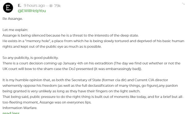 48. E explains about Assange...  #JulianAssange  #E  https://parler.com/profile/EWillHelpYou/posts