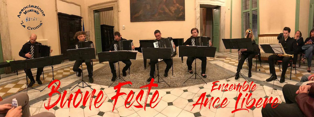 AssMusLaCroma's tweet photo. Auguri di Buone Feste 2020🎄🎁🎉 - https://t.co/eWNthqz8q7
#Followus #fisarmonica #accordion #fagotto #saxofono
#endrioluti #lorenzogiusti #cristinatrimarco #thomasluti #ensemble #AnceLibere #AssMusLaCroma #musica #classica #concerto #live https://t.co/YpnspZmtyB