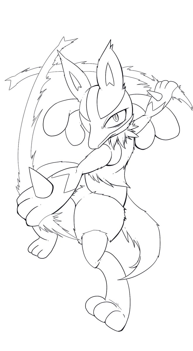 ねもも على تويتر 最近のルカリオ絵の線画 強弱の付け方4枚目はやり過ぎたけどなんとなく楽しかったし色んな感じ修行したいですねぇ