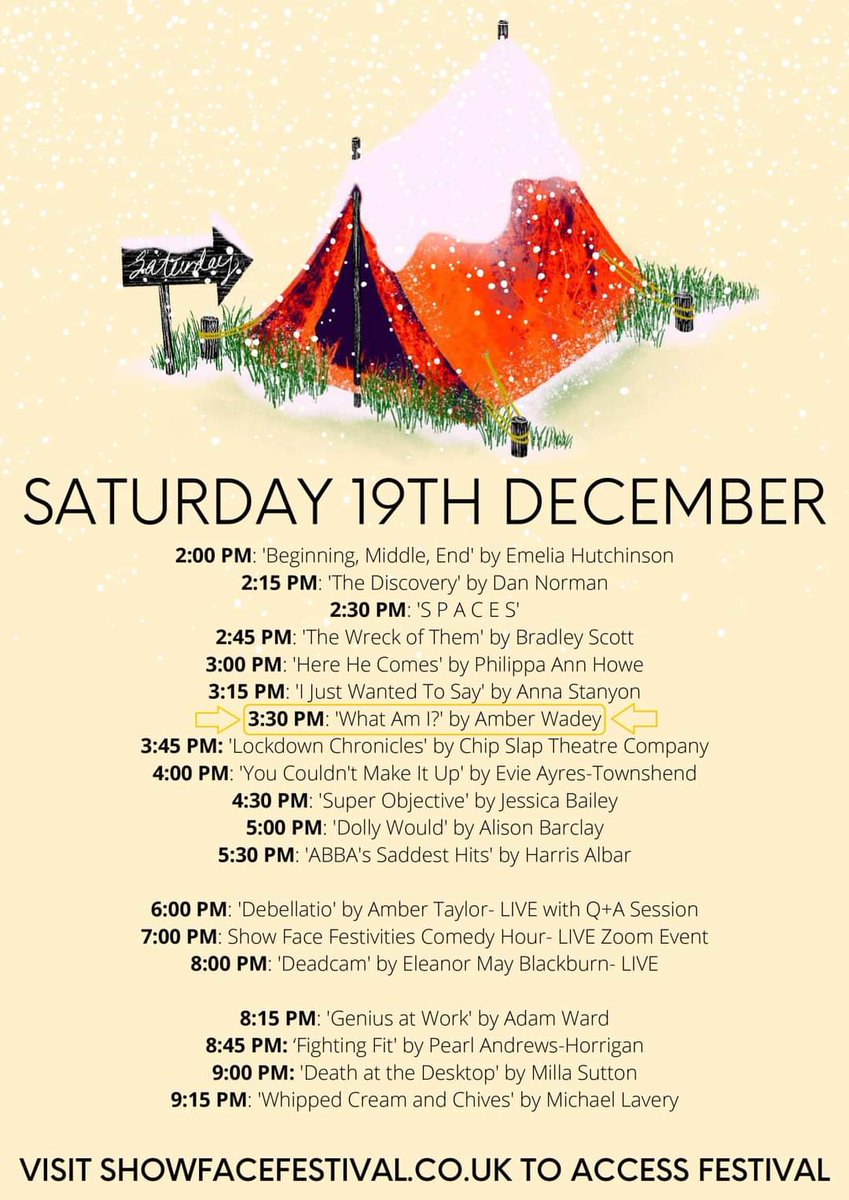 amber_wadey's tweet photo. Free this weekend? Fancy watching some theatre from the comfort of your own home? https://t.co/DEsjCnhDQ3 is the only place you need to be. 😏
Tune in to @showfacefest to catch some awesome original works including 2 projects I have been working on! 😊 https://t.co/V6qzSLqNmy