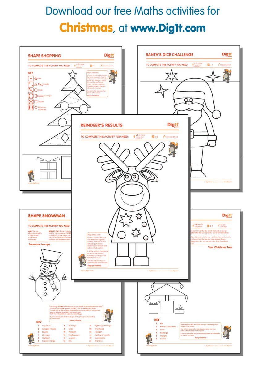 No subscription or registration required to download Dig1t Games latest Christmas maths activities... Sharpen up your shape and number skills! dig1t.com #primarymaths  #education