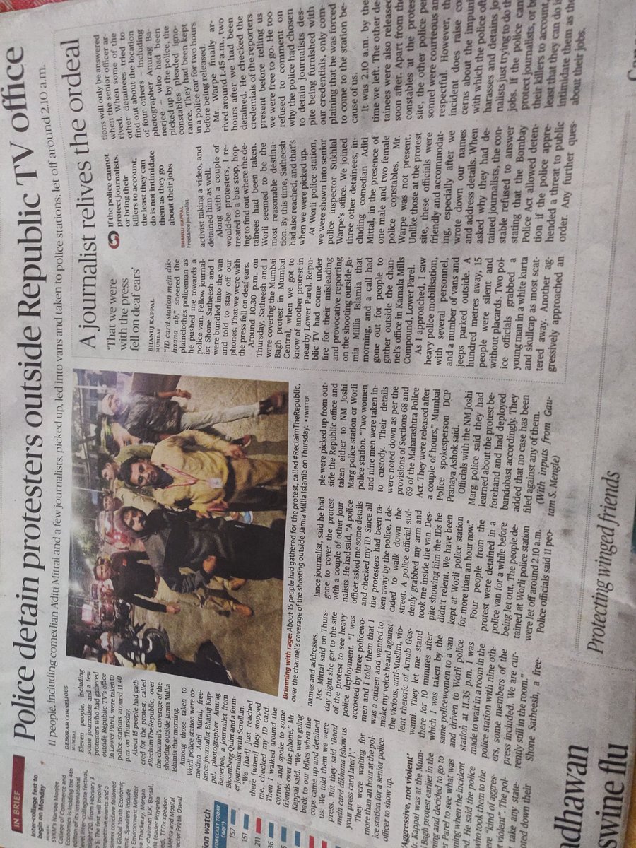 Bombay had a bunch of protests big and small, including one attempted protest against Republic that led to some of us being detained by the police. The inspiring, strong women of Mumbai Bagh constantly faced down harassment by police as well as internal political pressures.