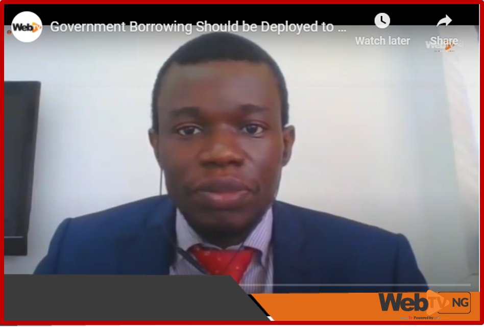 webtvnigeria's tweet photo. #VIDEO: Government Borrowing Should be Deployed to Productive Sectors in Nigeria's Economy - @eboayodeji Senior Economist of @GreenwichBank
cc: @NigeriaGov, @FinMinNigeria, @ecopoliticsNG
#MarketReview #AskWebTV
https://t.co/SxFBWsZOlv https://t.co/WYjmcAuVXX