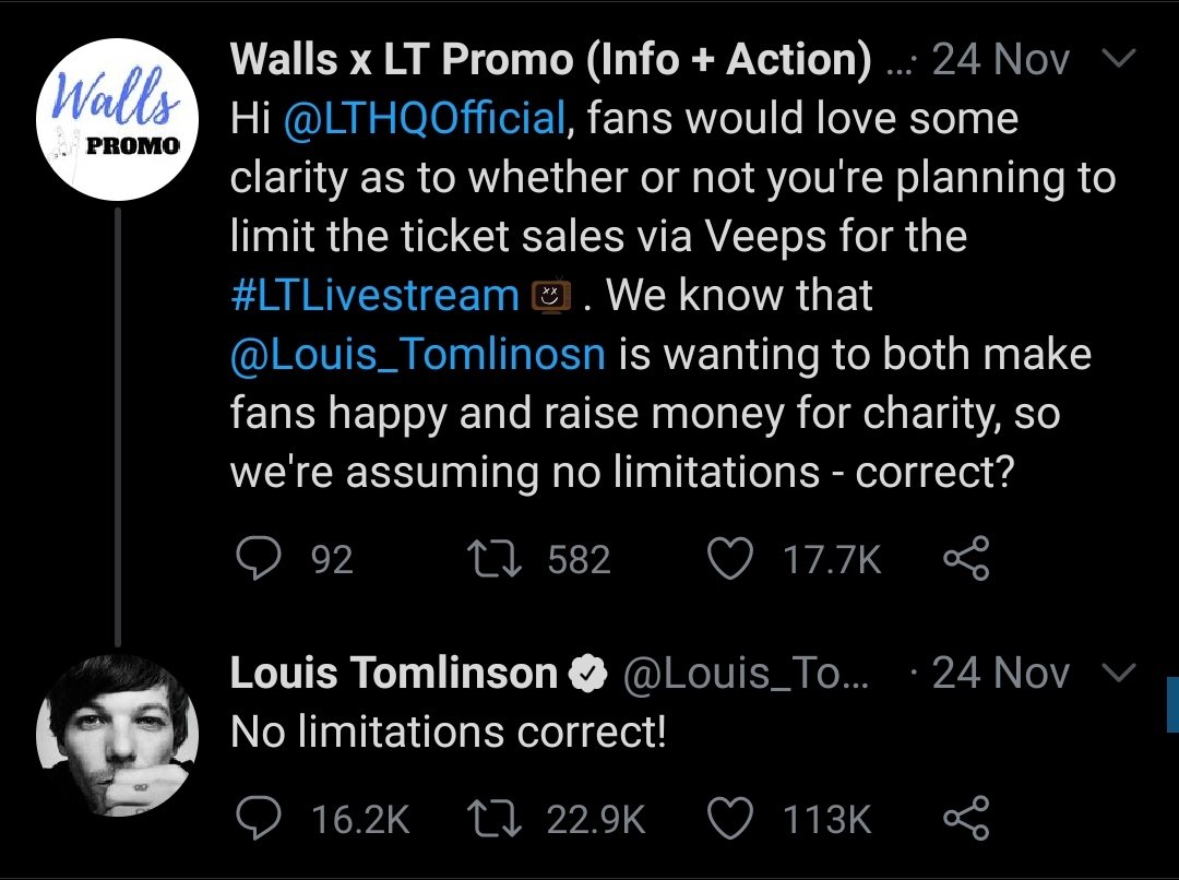 When Veeps said that tickets to this concert were limited but he said "no"