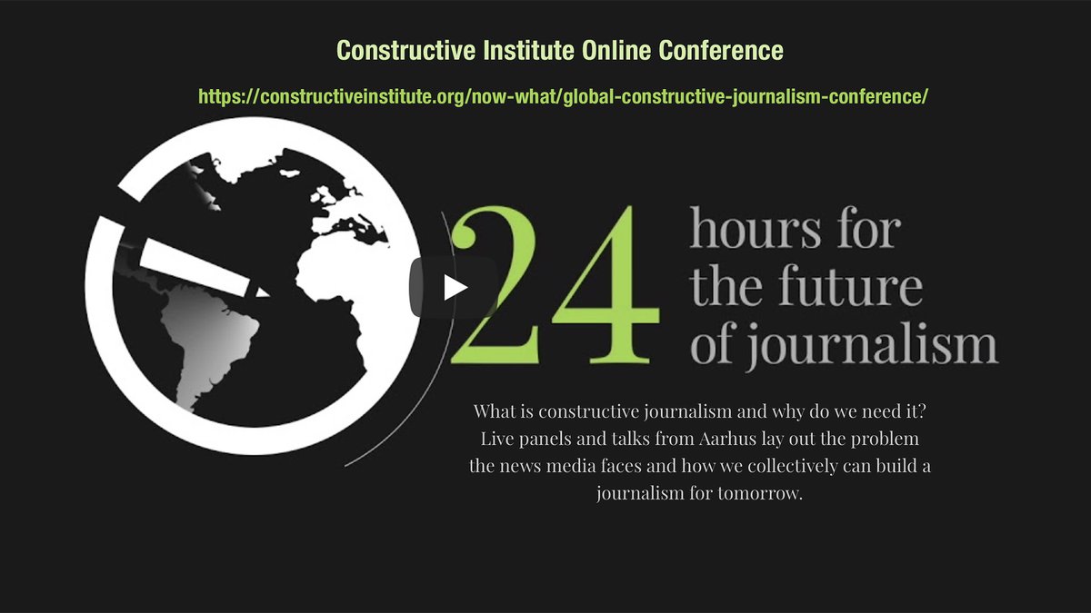 What is constructive journalism and why do we need it? 24 hour live panels and talks from Aarhus University in @ConstruciveIn conference on  #constrctivejournalism - building conversations and solutions. https://constructiveinstitute.org/now-what/global-constructive-journalism-conference/